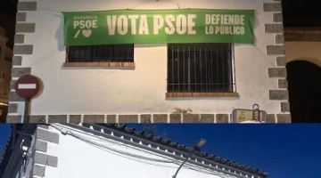 Lugar donde ha sido retirada la pancarta. Foto: Redes sociales Rafael Villarreal