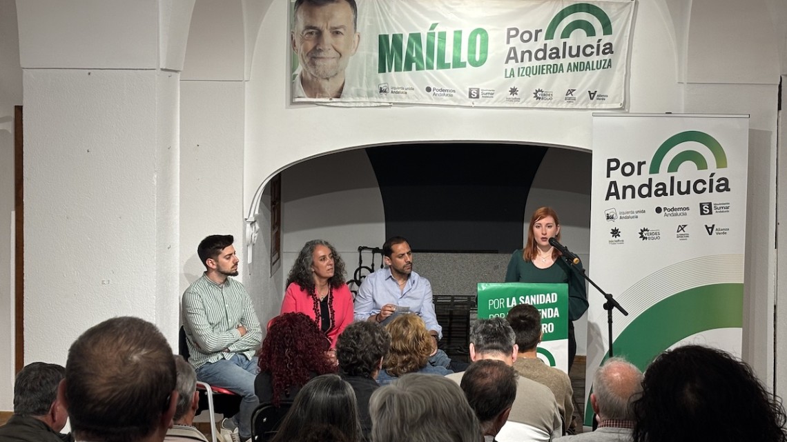 Miembros de Por Andalucía durante la comparencia