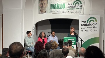 Miembros de Por Andalucía durante la comparencia