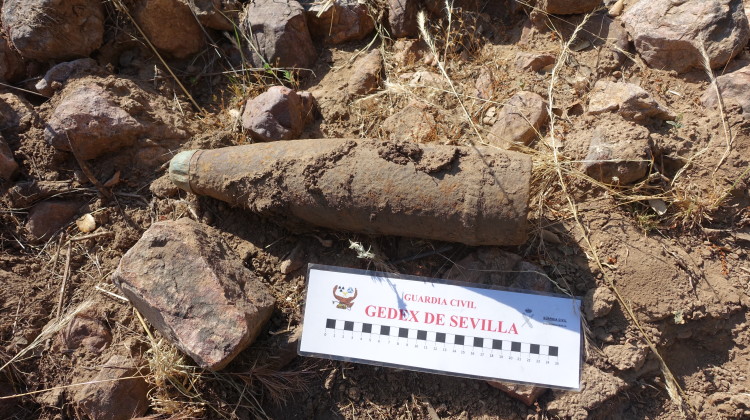 Proyectil encontrado en Hinojosa del Duque