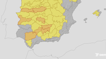 Mapa de los avisos amarillos en la comarca