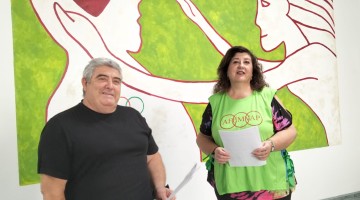 María José Merchán durante la lectura del manifiesto en la sede de Afemvap