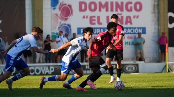Imagen del partido que midió al Pozoblanco con el Atlético Onubense