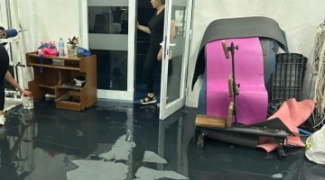 Estado en el que quedó el Gimnasio de Belalcázar tras la tormenta