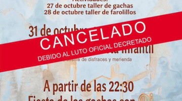 Una de las actividades previstas en Torrecampo con el cartel de cancelado.